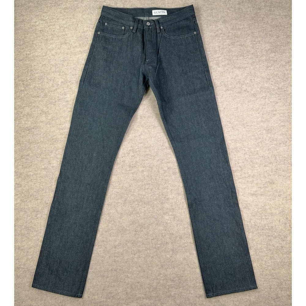 Gustin #200 Japan Viridian Selvedge Slim Jeans Mens *31x34* Raw Denim Button Fly